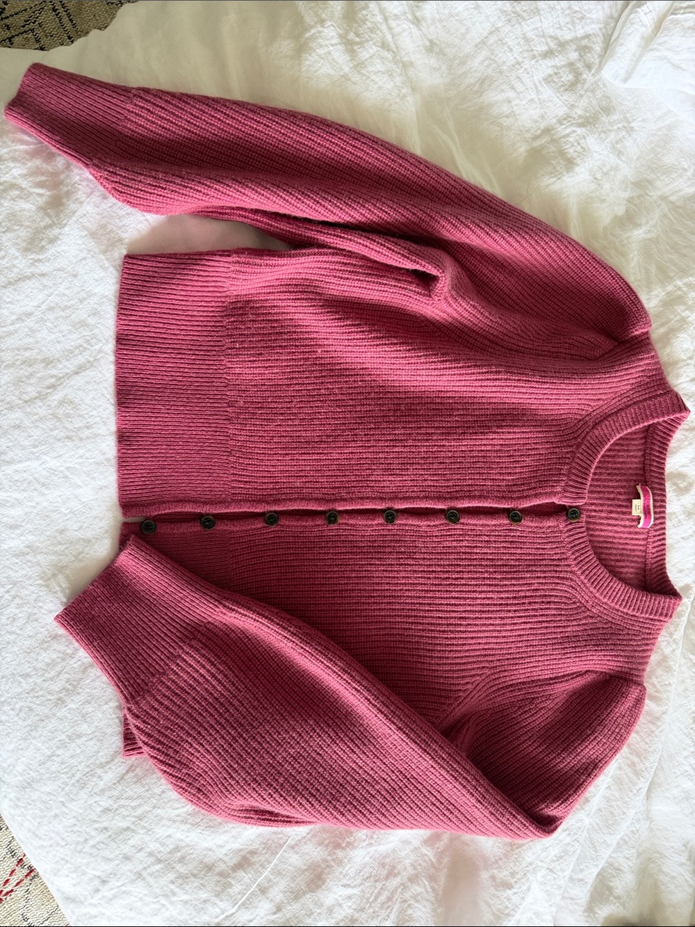 JCrew M rose cashmere button up cardigan - Picture 3 of 4